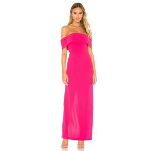NEW Superdown Aubrey Maxi Dress Pink Off Shoulder M79
